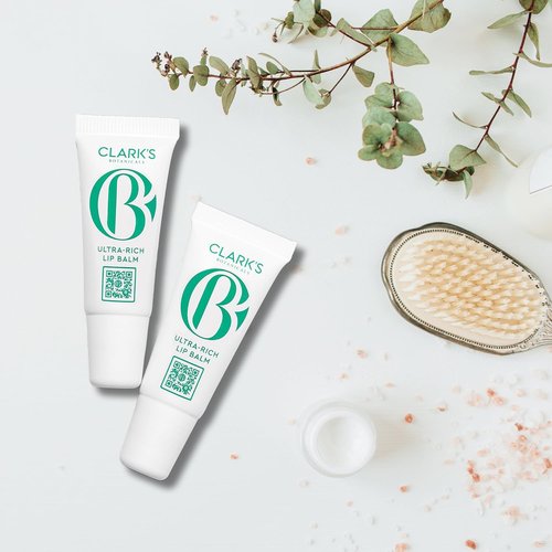 Clark's Botanicals Mini Ultra Rich Lip Balm: Plumping Moisturizer with Collagen and Shea, Mango & Avocado Butter + Vitamin E | 0.14 fl oz (Pack of 2)