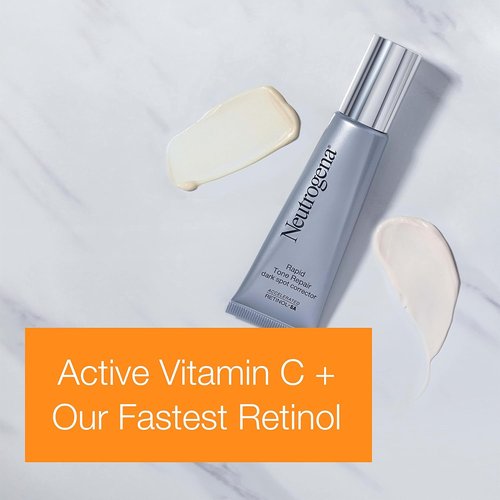 Neutrogena Rapid Tone Repair Serum - Retinol & Vitamin C Dark Spot Corrector | Brighten & Even Skin Tone, 1 oz