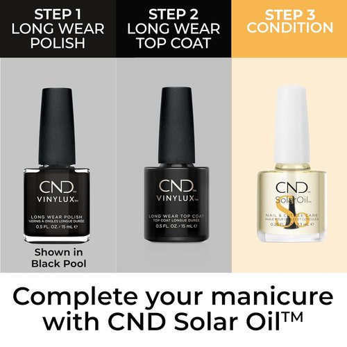 CND Vinylux Black Nail Polish - Longwear Gel-Like Shine & Chip Resistant, 0.5 Fl Oz