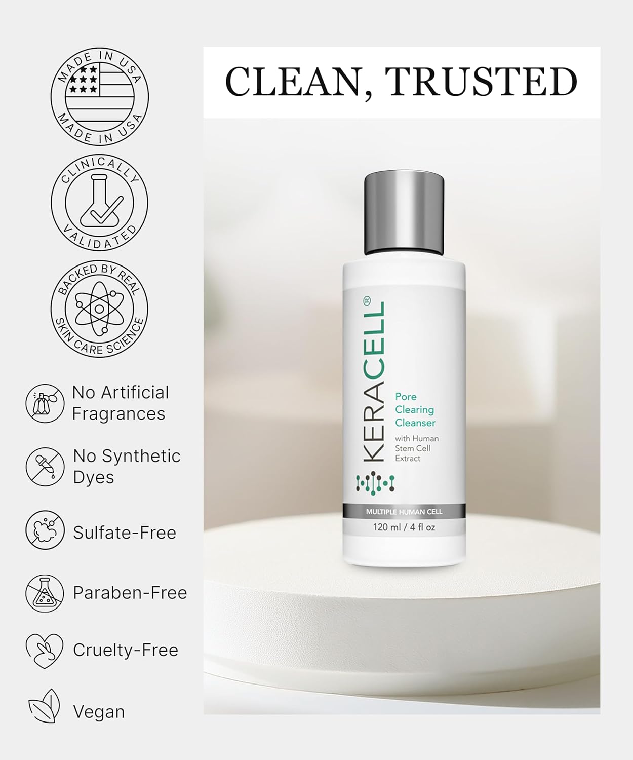 Skiennix Pore Clearing Cleanser - Salicylic Acid Acne Face Wash with MHCsc Technology - 4 oz