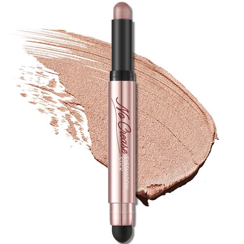 FOCALLURE No Crease Eyeshadow Stick, Creamy Eye Shadow Stick, Matte & Shimmer Eyeshadow Pencil, Smudge-proof, Built-in Smudger