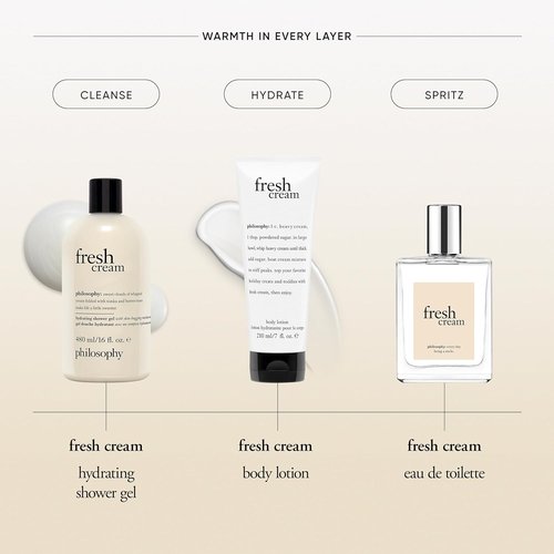 Philosophy Fresh Cream Body Lotion - Indulging Vanilla, Heliotrope & Tonka Bean Scent - 7 Fl Oz