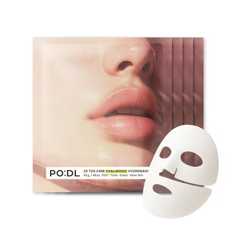 PODL Hyaluronic Hydrogel Mask - Collagen & Niacinamide for Wrinkle Improvement | 1.48oz x 4ea