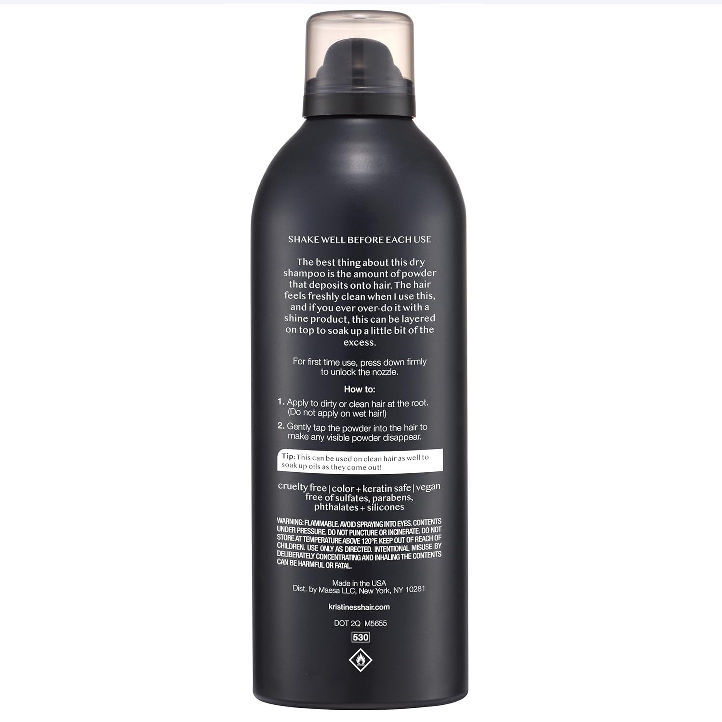 Kristin Ess Volumizing Jumbo Dry Shampoo Spray - Oil Absorbing, Frizz Control, Fresh Pear Scent - Vegan & Color Safe