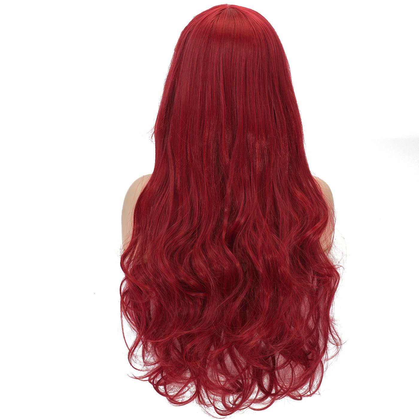 FALAMKA Long Wavy Red Wig with Hairpin Princess Costume Wig for Girls Party Halloween