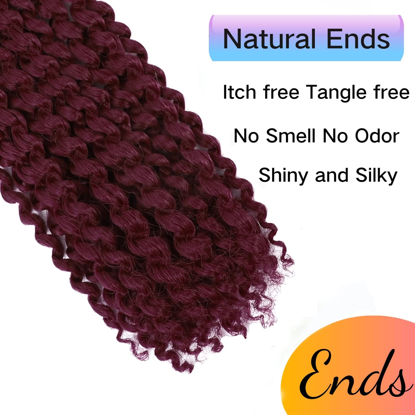 Passion Twist Hair 12 Inch Water Wave Crochet Hair for Black Women Passion Twist Crochet Hair for Butterfly Locs 2 Pack Curly Crochet Passion Twist Braiding Hair Extensions Burgundy