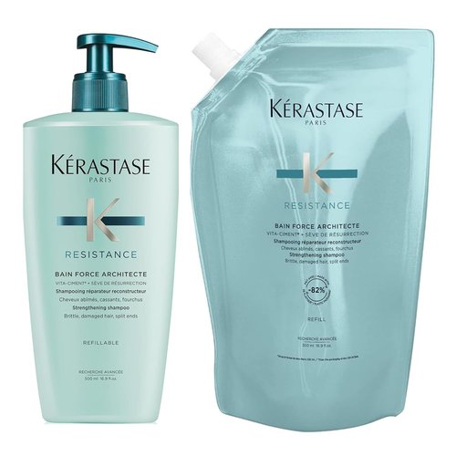 Kerastase Resistance Force Architecte Shampoo - Rebuilds & Nourishes Damaged Hair, 16.9 Fl Oz