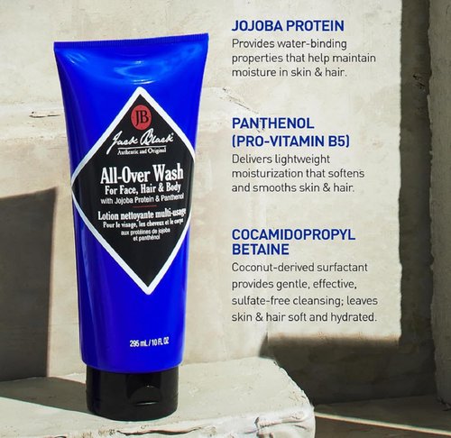 Jack Black Body & Hair Cleanser - Men's Shampoo & Body Wash | Sulfate-Free Formula, 16 oz