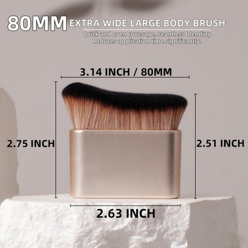 Large Bronzer Brush - Professional Kabuki Makeup Brush for Streak-Free Blending | Ideal for Self Tanner, Foundation & Concealer