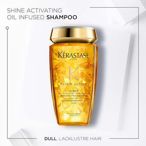 KERASTASE Elixir Ultime Le Bain Shampoo - Nourishing Oil-Infused Hydrating Formula for Dry Hair, Enhances Shine and Softness