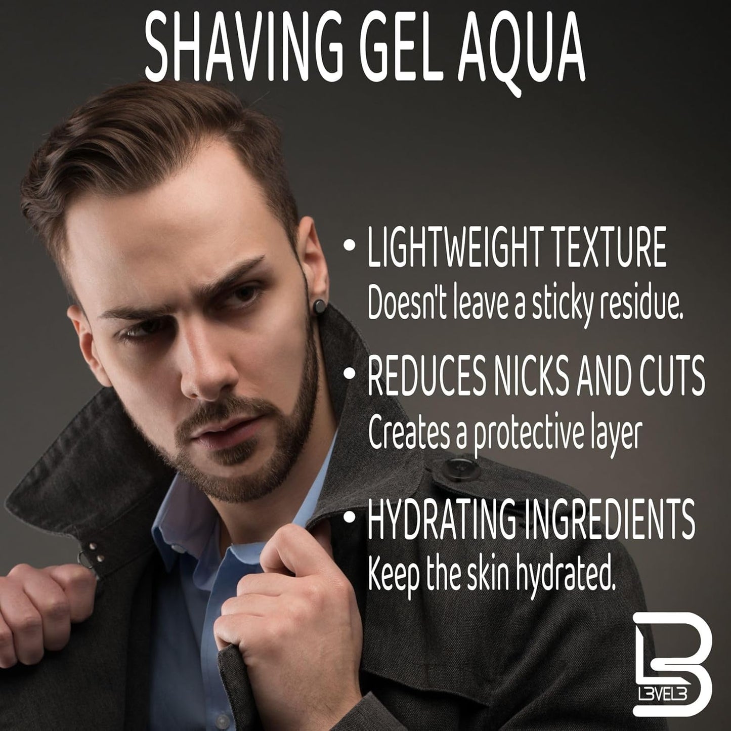 L3 - Level 3 Shaving Gel - Straight Razor Shave Gel - Non-Irritating - Refreshing Smell - No Hot Towel Necessary - Level Three Razor Gel (Aqua - Large)