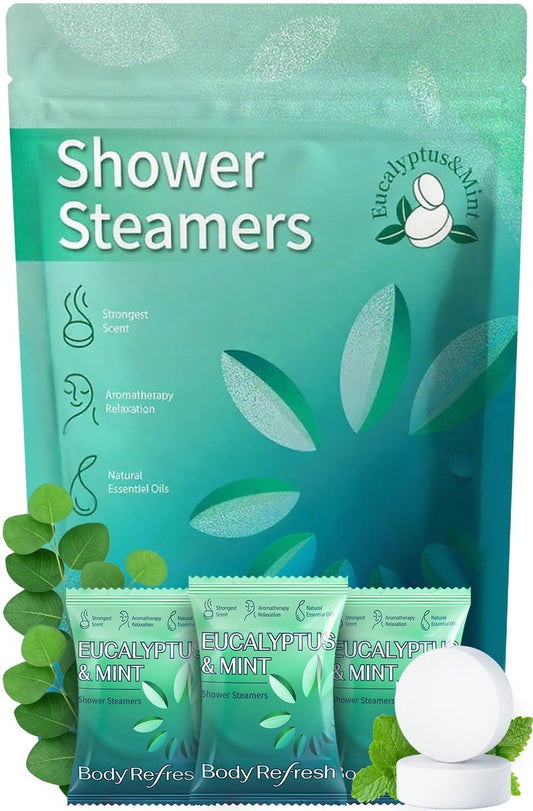 Shower Steamers Aromatherapy -18 Pack Eucalyptus Mint Shower Steamer, Eucalyptus for Shower, Mothers Day Gifts for Mom Wife Grandma, Self Care Birthday Gifts for Women - Stress Relief Relaxation