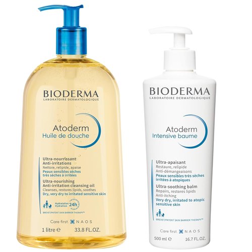 Bioderma Atoderm Shower Oil - Nourishing Cleansing Oil for Dry & Sensitive Skin | Family Size