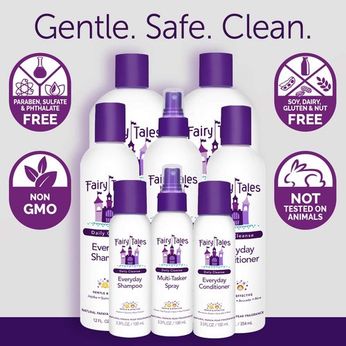 Fairy Tales Daily Cleanse Kids Shampoo - Gentle, Tangle-Free, Moisturizing Formula | Paraben-Free, 12 oz.