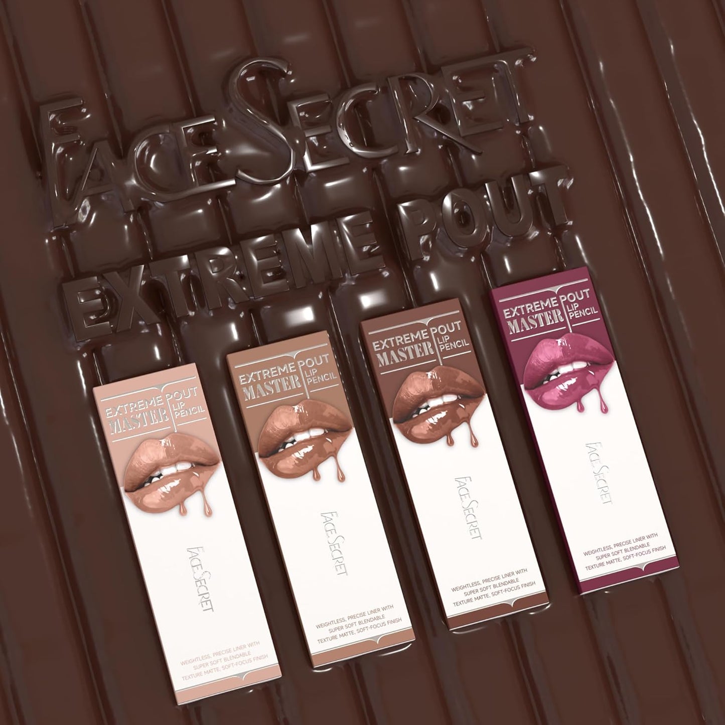 Skiennix Matte Lip Liner Pencil Set - 5PCS Warm Brick Red & Cocoa Brown | Waterproof, Long-Wear, Creamy Precision
