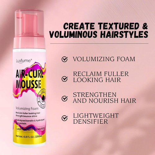 Air-Curl Mousse - Volumizing Mousse for Curly Hair, Strengthens Waves & Adds Shine, 6.8 Fl Oz