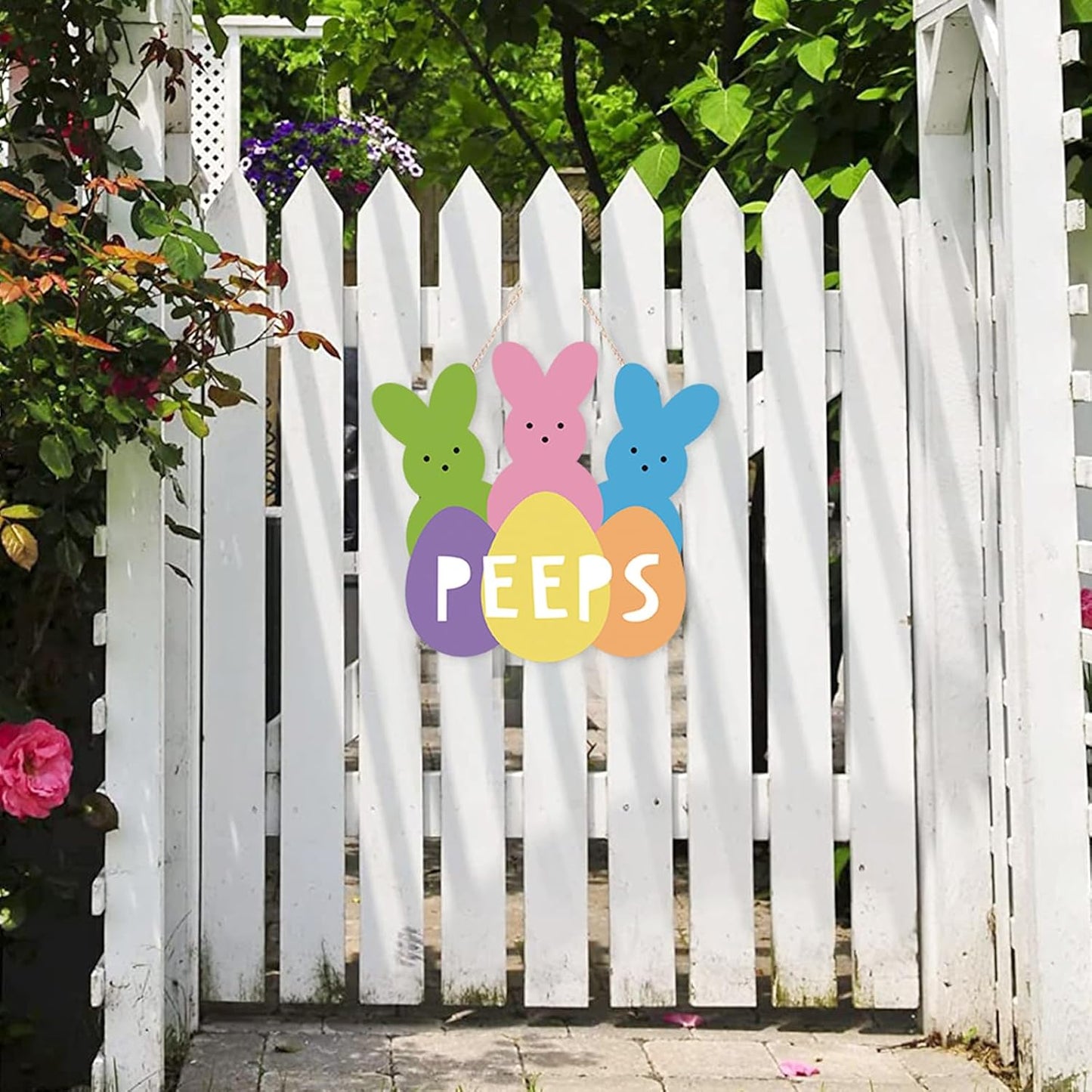 Skiennix Easter Wreath - Cute Bunny Welcome Sign for Front Door | Farmhouse Decor