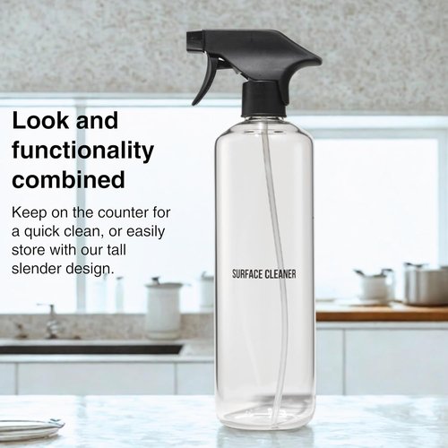 Public Goods Glass Spray Bottle - Refillable Multi-Surface Cleaner | BPA-Free Borosilicate Glass | 24 Oz