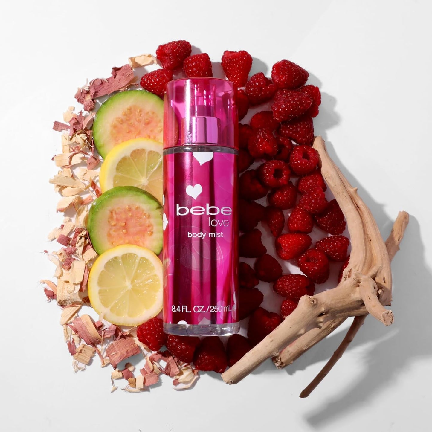 Bebe Love Body Mist - Floral Fruity Body Spray for Women - Romantic Scent with Sicilian Lemon & Redcurrant - 8.4 oz