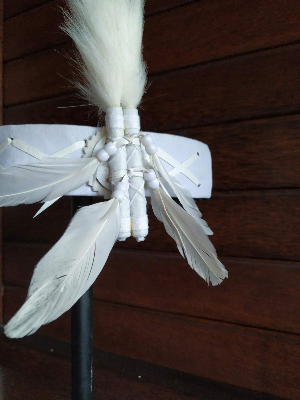 The World of Feathers Adult Feather Headband | Native American Indian Inspired | Fun Costume Accessory | Headdress (White)