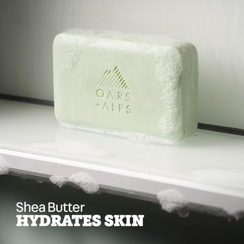 Oars + Alps Exfoliating Bar Soap for Men - Deep Cleaning with Epsom Salt, All Skin Types, 1 Pack