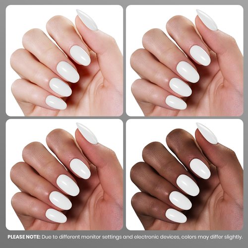 Beetles White Gel Nail Polish - 15ML Full Size French UV Nail Polish Soak Off Nail Art Manicure Salon DIY Design Home Snowdrop Gift for Woman Colorful Bottle Gel