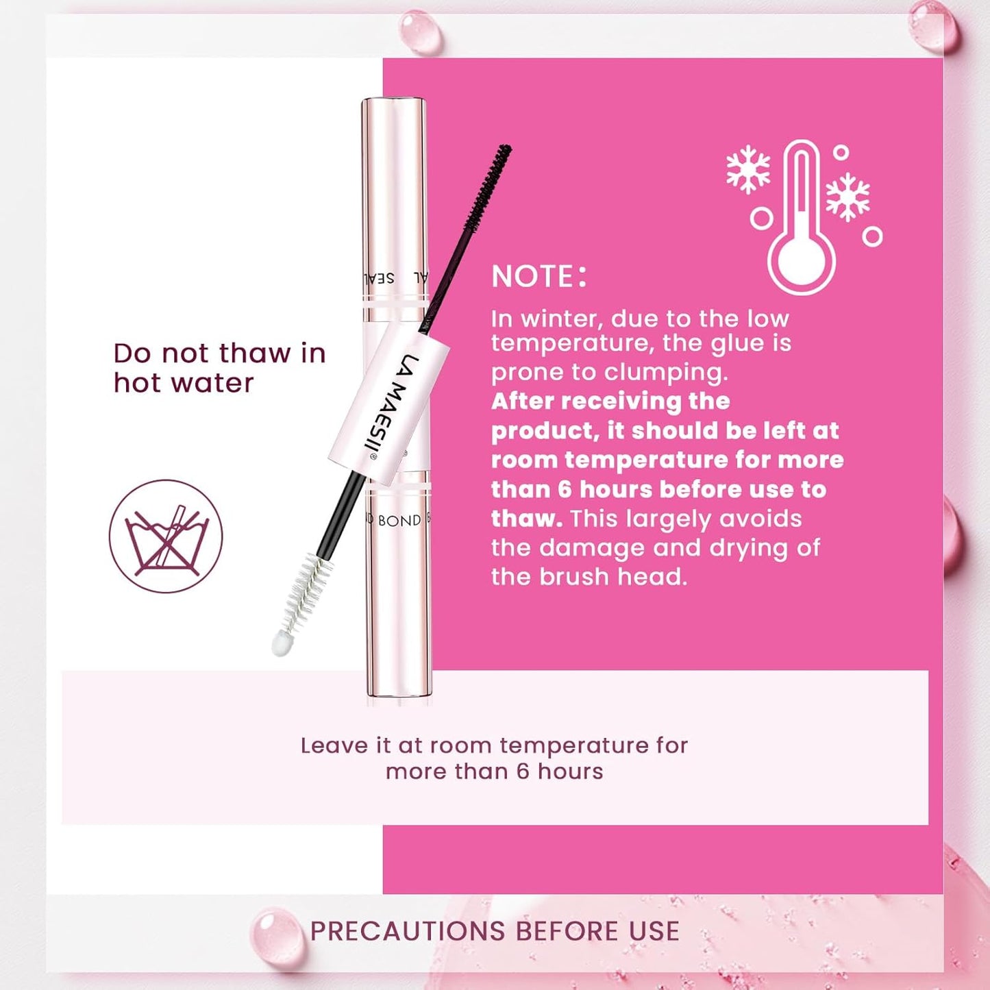 LA MAESII Lash Cluster Glue - 2-in-1 Bond and Seal for Eyelash Clusters | Waterproof, Strong Hold, 10ml