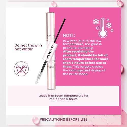 LA MAESII Lash Cluster Glue, Lash Bond and Seal for Eyelash Clusters, 10ml Bond and Seal, Waterproof, 2-in-1 Home Use, Strong Hold for 72H