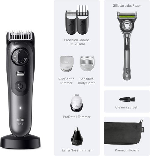 Braun Series 9 All-in-One Grooming Kit - Cordless Trimmer & Shaver for Men | Includes Gillette Labs Razor