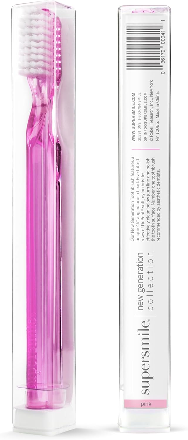 Supersmile 45° Patented Toothbrush - New Generation Design, Pink - 2 Count