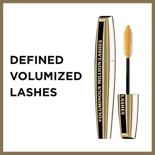 L’Oreal Paris Voluminous Million Lashes Mascara - Waterproof, Collagen-Infused, Black, 0.32 Fl Oz