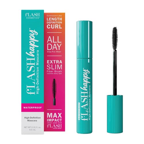 fLASH High-Definition Mascara - Ultra-Slim Brush for Length, Volume & Curl | Clean Vegan Formula (True Black)