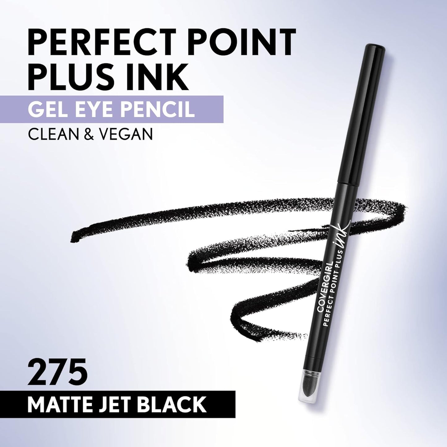 COVERGIRL Perfect Point Plus Ink Gel Eye Pencil - Pigmented, Long-Wearing Matte Jet Black, 0.01oz