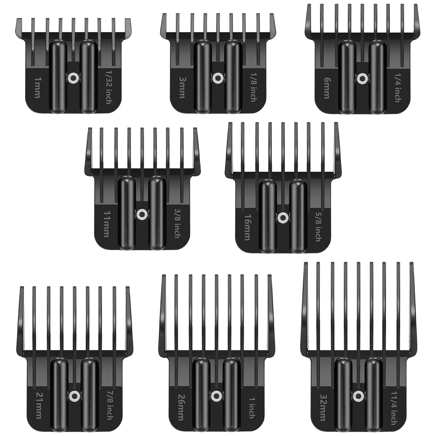 BaBylissPRO Premium Trimmer Guards - Replacement Set for FX787 & FX726 | 1/32-5/4 Inch with Organizer