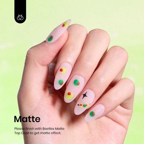 Beetles Green Gel Nail Polish - Fresh Greenery 15ML/0.51Fl Oz, Light Green Gel Nails Polish, Neon Lime Color Soak Off UV LED Lamp Day Nails Art, Long-Lasting Manicure Salon Spring Nails