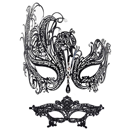 MYMENU Masquerade Mask for Women Shiny Rhinestone Venetian Party Prom Ball Metal Mask (Phoenix)