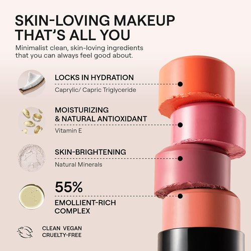 Nudestix Nudies Bloom All Over Dewy Color - 3-in-1 Cream Blush Stick for Cheeks, Eyes & Lips | Sheer Glossy Finish, Vegan & Long-Wear