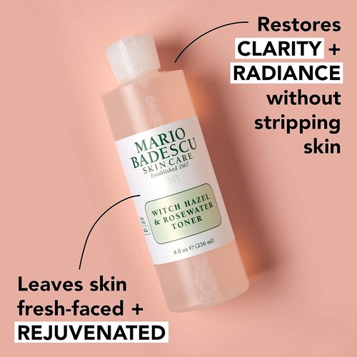 Mario Badescu Alcohol Free Witch Hazel Facial Toner for Aging Skin, Infused with Lavender/Rose Water and Aloe Vera, Face Toner for Combination or Dry Skin, 8 Fl Oz