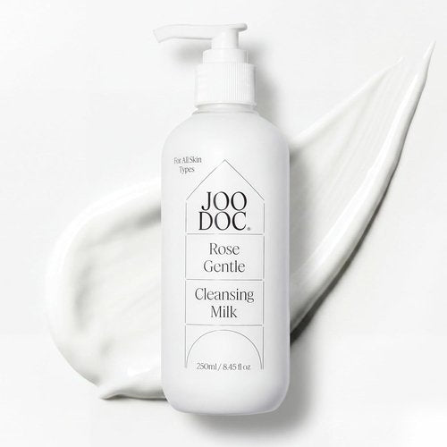 Regine Switzerland Rose Gentle Cleansing Milk - Low-pH Face Cleanser with 68% Damascena Rose Water & Ceramide | 250ml/8.45fl oz