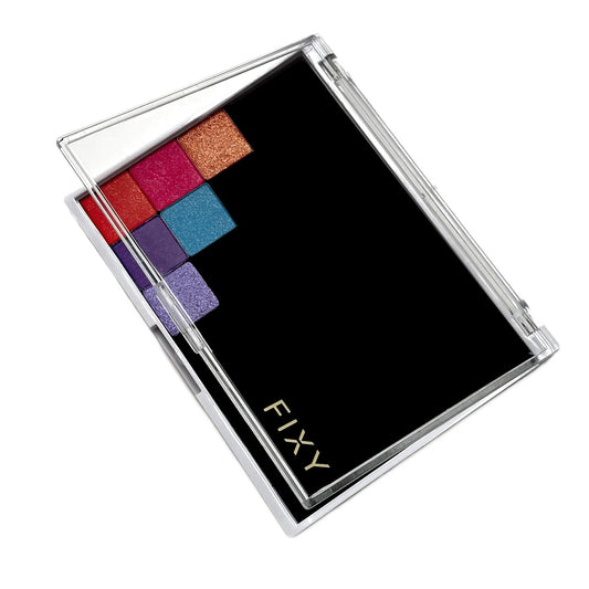 FIXY Empty Magnetic Makeup Palette with Clear Top - Organize, Depot & Declutter Makeup - Customize Your Palette - Travel and Eyeshadow Organizer - 5.7"x4.3" Small Palette