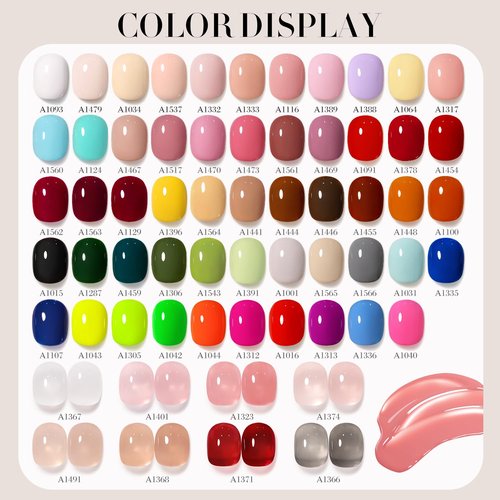 Double Rhythm 0.50 OZ Gel Polish Hema Free Same Color Same Bottle Golden Round Translucent Neutral Natural Milky 15 ML Jelly UV Polish Art DIY at Home (Nude Pink-H1491)