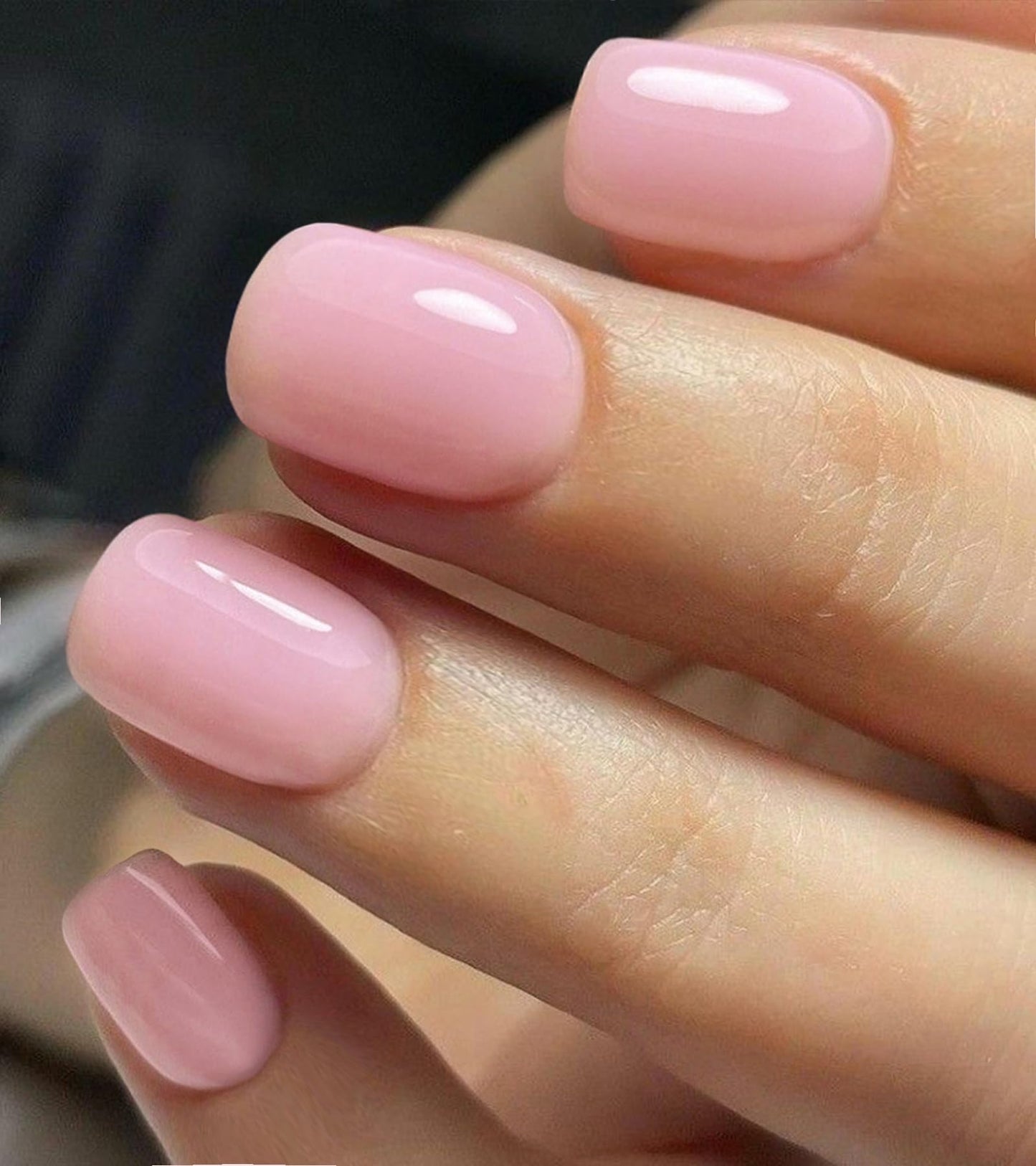 Artquee Press on Nails Short Soft Nude Square False Tips Glossy Reusable Fake Stick on Nails Kit for Women - 30 PCS 15 Sizes