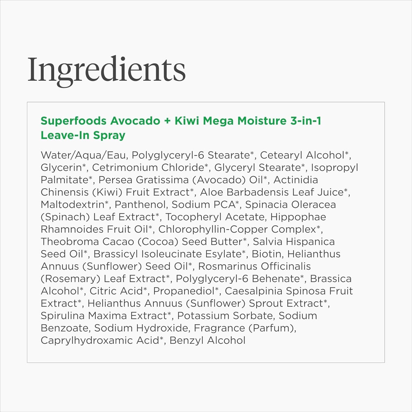 Briogeo Superfoods Avocado + Kiwi Leave-In Spray - Mega Moisture Detangler & Heat Protectant | Vegan, Silicone-Free