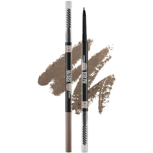 Vivienne Sabó Eyebrow Pencil - Micro Definer with Brush for Natural Shaping | Long-Wear Color, Shade 02 Chocolate Brown, 0.035 oz