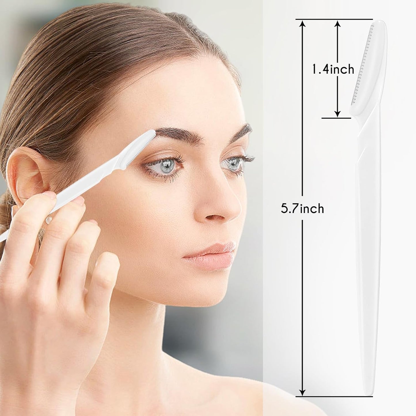 Skiennix Eyebrow Razor Set - 6 Pcs Multipurpose Facial Hair Removal Tools for Men & Women | White