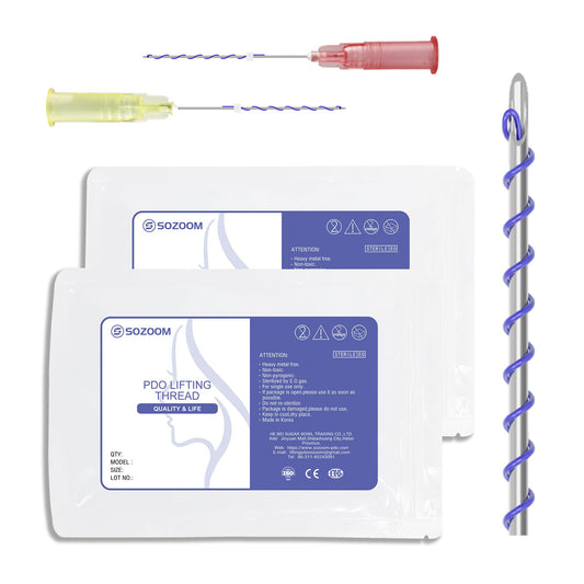 SOZOOM PDO Screw Threads, PDO Thread Lift Korea Whole Body Lifting (100PCS-27G-60mm)