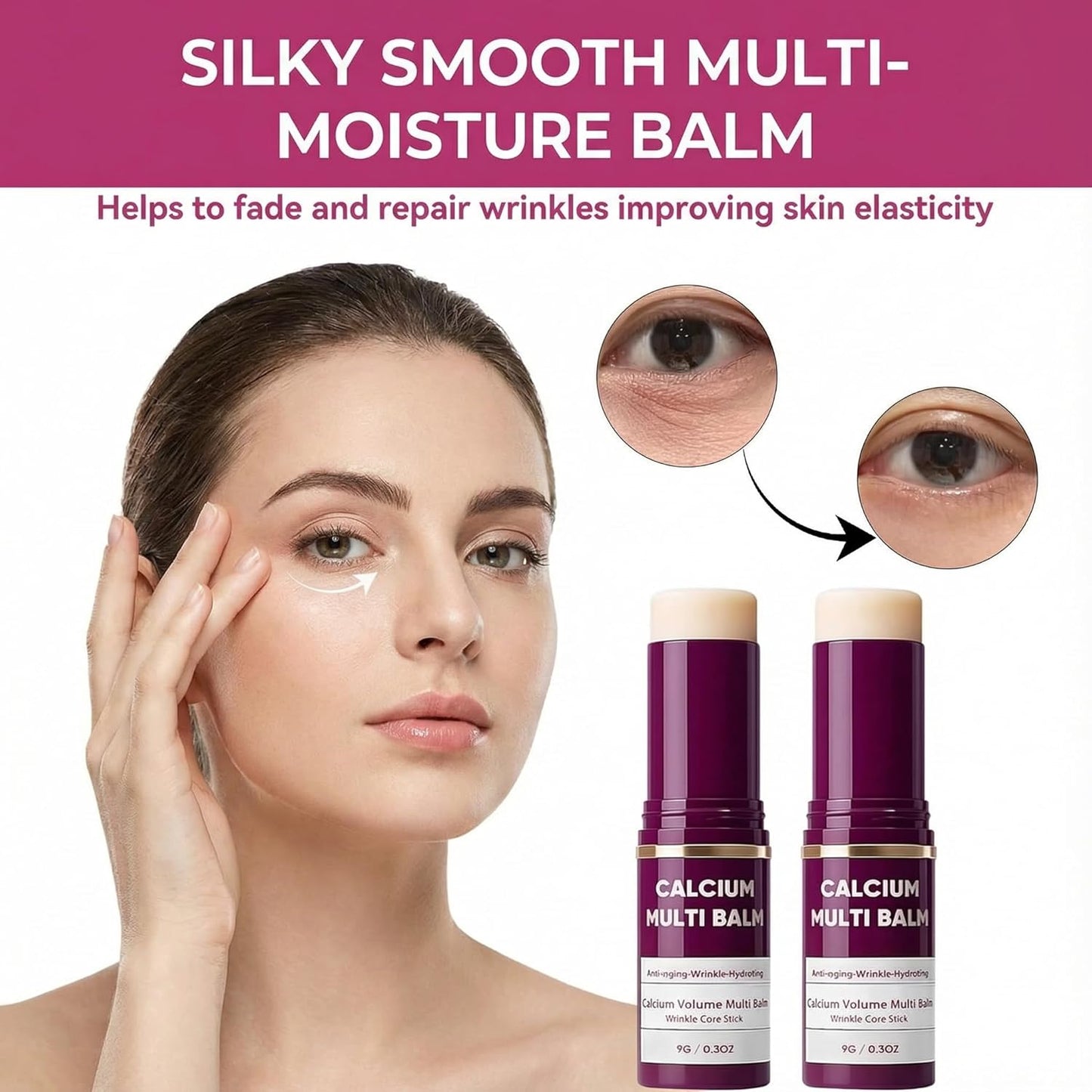 Skiennix Calcium Multi Balm Stick - Intensive Anti-Aging Repair & Hydration | 2 PCS, Collagen Firming for Face, Eyes, Neck