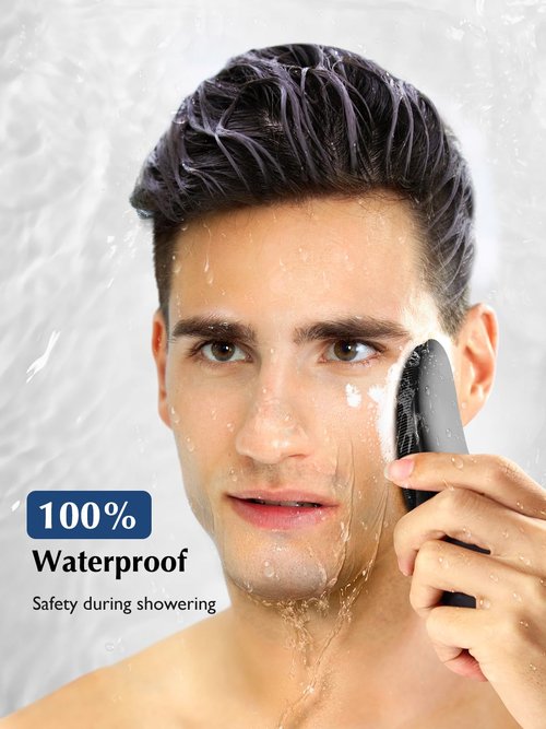 COSLUS JMY05 Silicone Face Scrubber Facial Cleansing Brush: Portable Waterproof Rechargeable Face Wash Brush, 4 Cleansing Modes, Electric Face Exfoliator for Men Women Cleaning, Exfoliating, Massaging