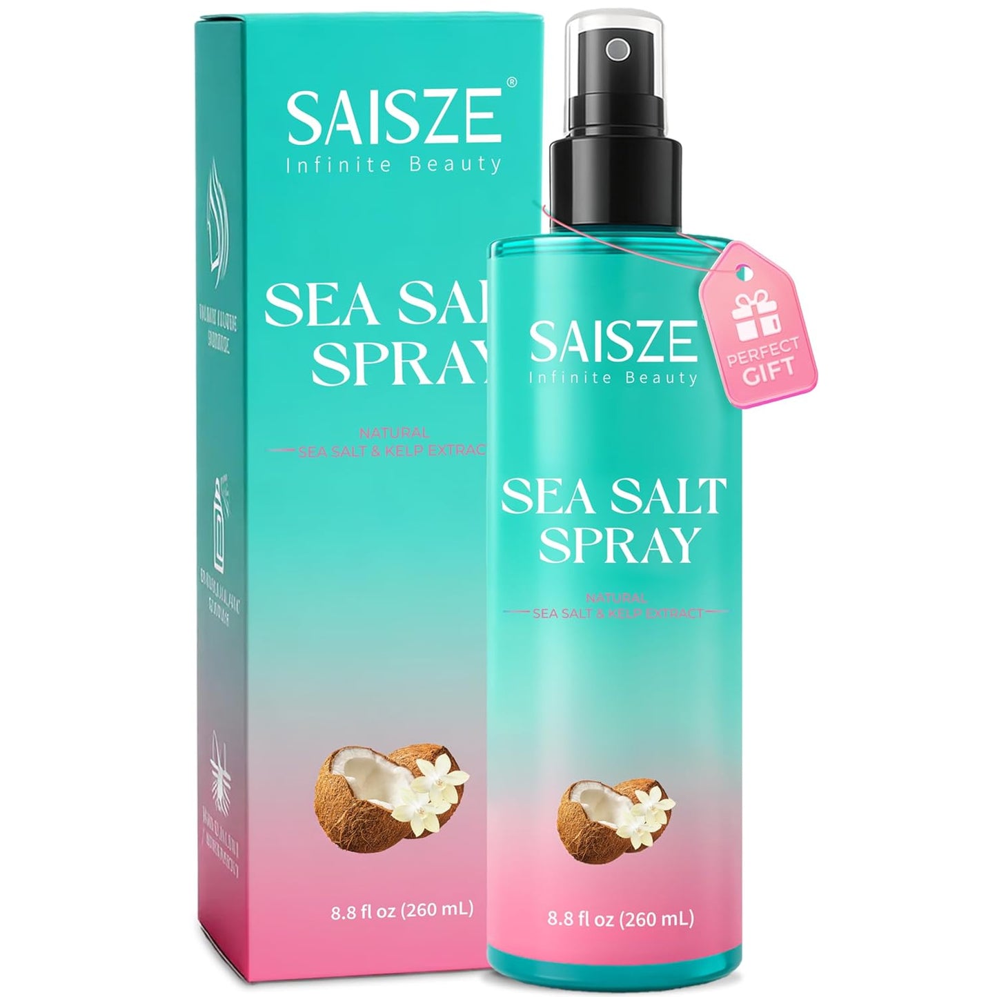 Skiennix Sea Salt Spray - Textured Beach Waves & Volume for Curly Hair | 8.8 oz Coconut Surf Spray
