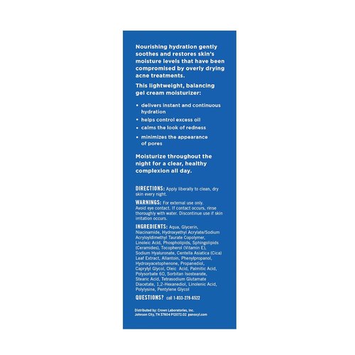 PanOxyl PM Balancing Repair Moisturizer - Hydrating Niacinamide & Ceramides for Acne Prone Skin | 3 oz